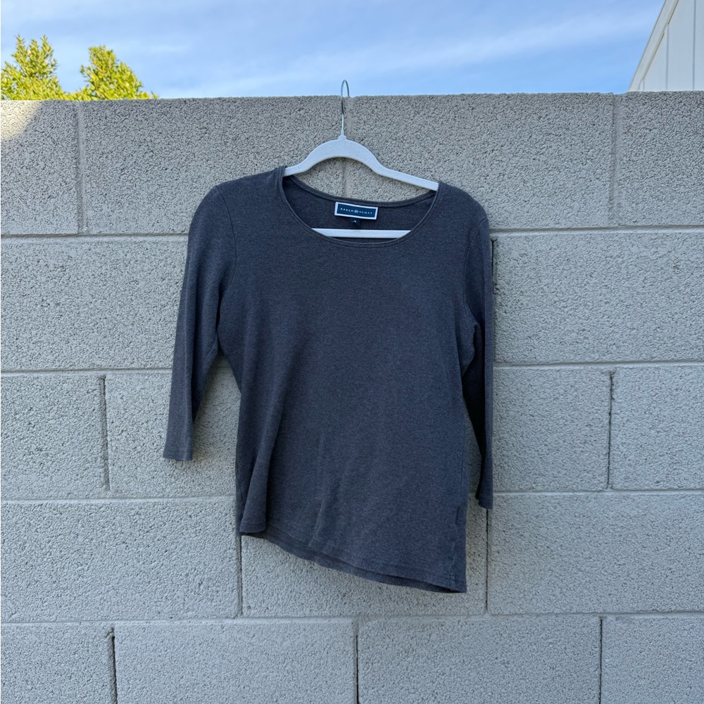 Karen Scott Charcoal Heather Top